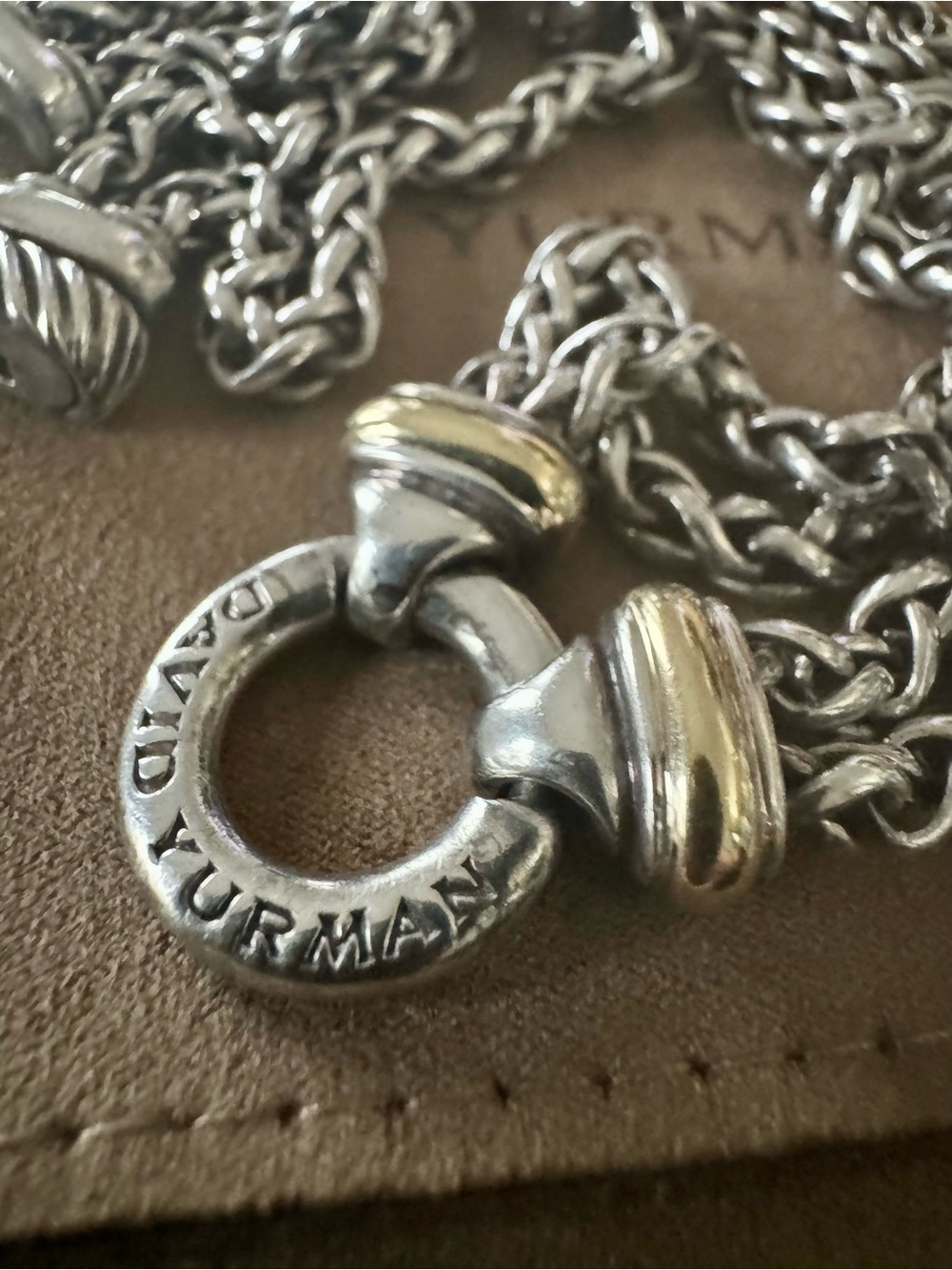 David Yurman Classic 24K N Sterling Silver Toggle Necklace with Polished Accents